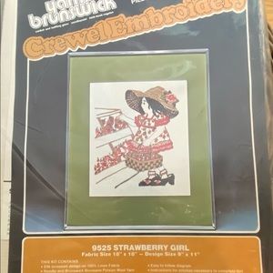 Needlepoint Crewel Strawberry girl Kit